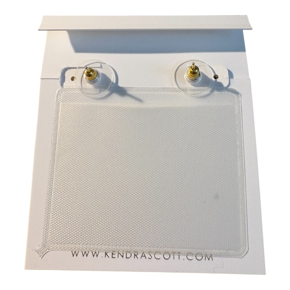 Kendra Scott Red Goldtone Stud Earrings NEW - Picture 2 of 3